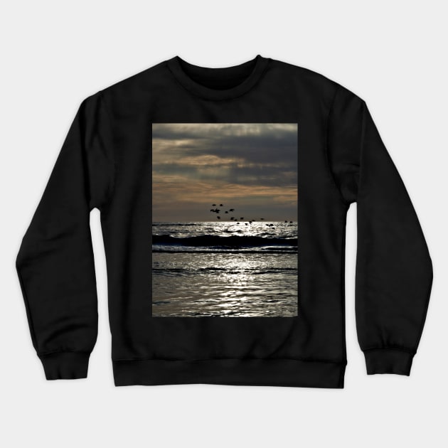 Dark foray over the sparkling Danish Sea Crewneck Sweatshirt by SILVA_CAPITANA